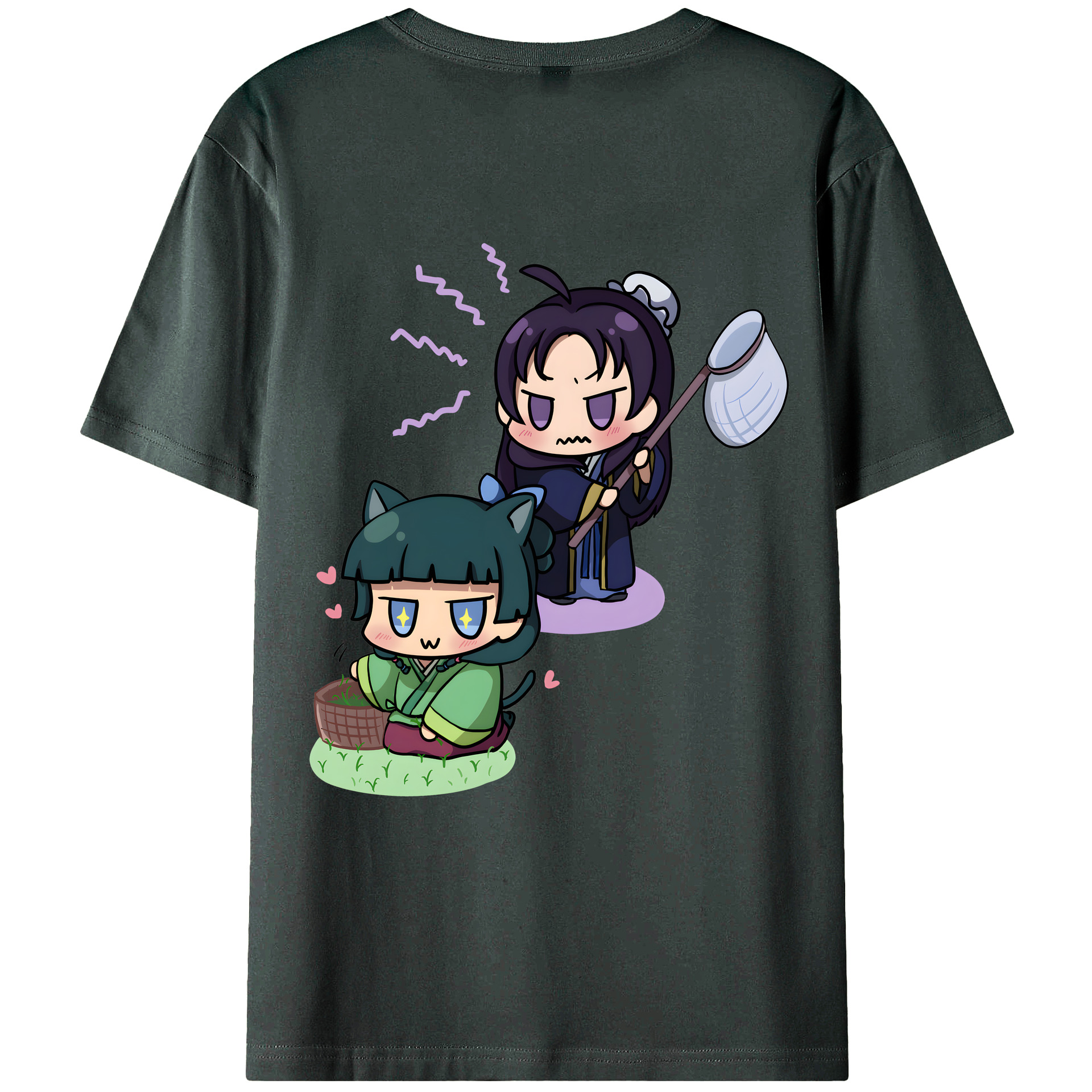 （画像用） 薬屋のひとりごと The Apothecary Diaries 綿100％ メンズ半袖Tシャツ（バックプリント） 通気性